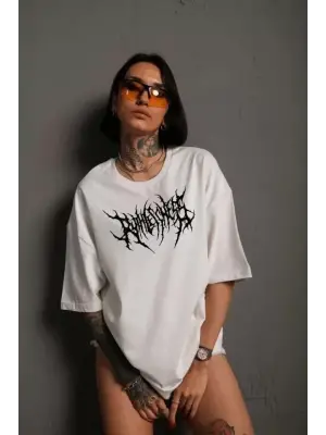Unisex Oversize Bisiklet Yaka Tişört