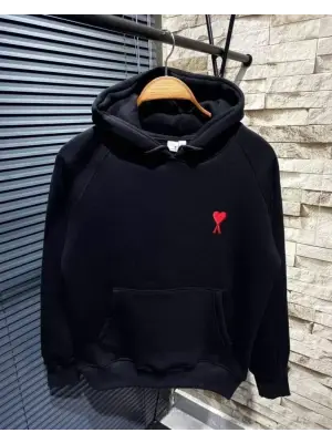 Omarı Rahat ve Şık Kapşonlu Sweatshirt - Siyah