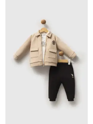 U.S. Polo Assn 3lü Takım USB2549 Bej