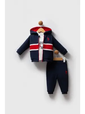 U.S. Polo Assn 3lü Takım USB2553 Lacivert-Kırmızı
