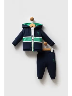 U.S. Polo Assn 3lü Takım USB2553 Lacivert-Yeşil