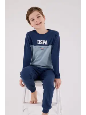 U.S. Polo Assn Uzun Kol Pijama Takım US2220-4 Koyu İndigo