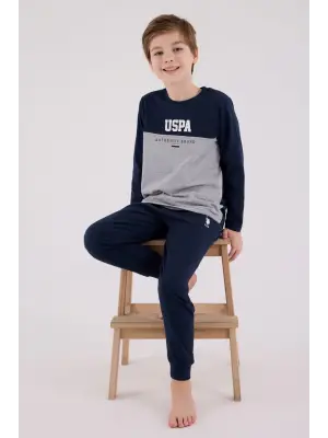 U.S. Polo Assn Uzun Kol Pijama Takım US2220-4 Lacivert