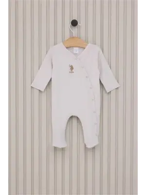 Omarı Kadife Detaylı Patikli Tulum Kum Tonu