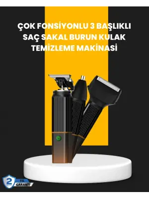 Usb-c Şarjlı 3 İn 1 Erkek Bakım Cihazı – Sessiz Motorlu Saç Ve Sakal Kesme Makinesi