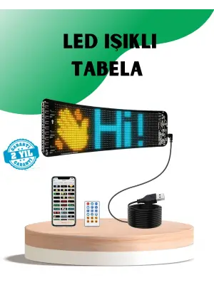 Usb Destekli Led Mağaza Tabelası – Renkli Rgb Kayan Yazı Paneli