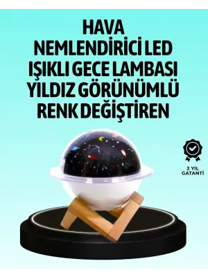 Usb İle Çalışan Projektörlü Aromaterapi Nemlendirici Masaüstü Kullanım İçin Uygun