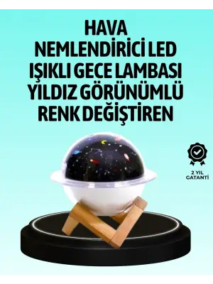 Usb İle Çalışan Projektörlü Aromaterapi Nemlendirici Masaüstü Kullanım İçin Uygun