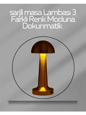 Usb Şarjlı Dokunmatik Led Masa Lambası – 3 Renk Modu & Dimmer