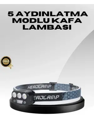 Usb Şarjlı Led Kafa Lambası 300 Lümen Güç Göstergeli