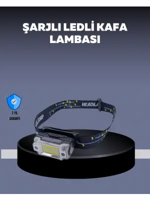 Usb Şarjlı Mini Led Kafa Feneri 50m Odak 150m Geniş Aydınlatm