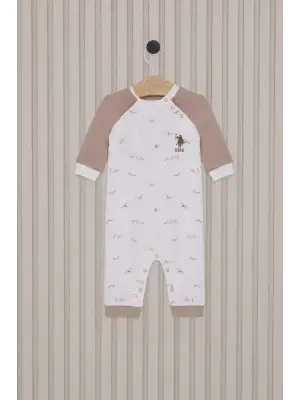 Omarı Erkek Bebek Uzun Kol Tulum Krem