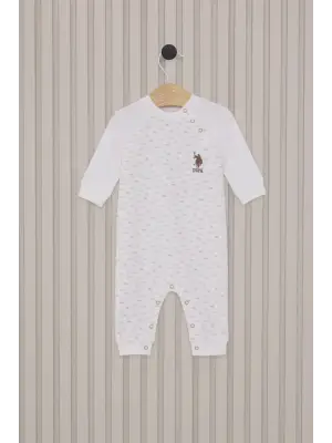 Omarı Erkek Bebek Uzun Kol Patiksiz Tulum Krem Renkli