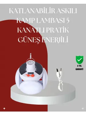 Uzaktan Kumandalı, 360 Derece Katlanabilir Solar Led Aydınlatma Çadır Lambası