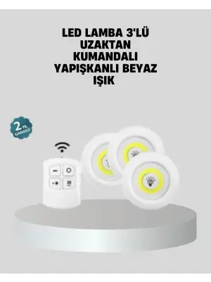 Uzaktan Kumandalı 3’lü Ayarlanabilir Spot Led Işık Seti