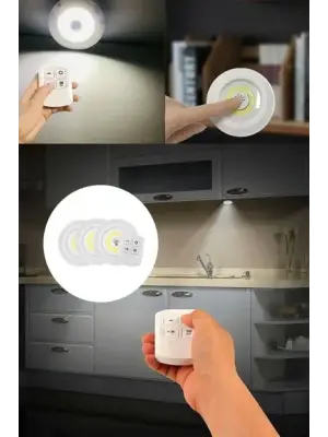 Uzaktan Kumandalı Yapışkanlı 3lü Led Spot Lamba
