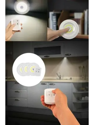 Uzaktan Kumandalı Yapışkanlı 3lü Led Spot Lamba
