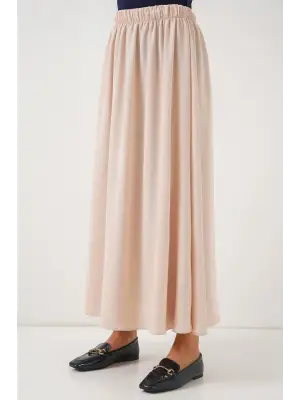 Uzun Ayrobin Etek 8050 - Bej