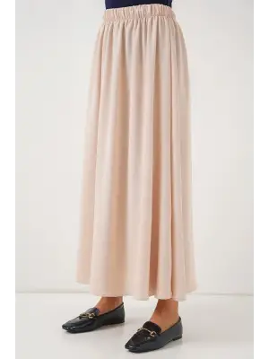Uzun Ayrobin Etek 8050 - Bej