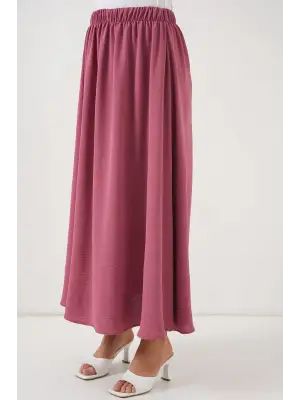 Uzun Ayrobin Etek 8050 - Gül Kurusu