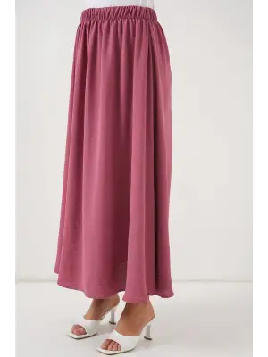 Uzun Ayrobin Etek 8050 - Gül Kurusu