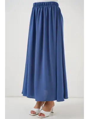 Uzun Ayrobin Etek 8050 - İndigo