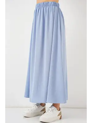 Uzun Ayrobin Etek 8050 - Mavi