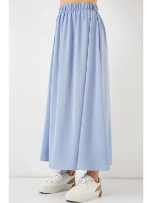 Uzun Ayrobin Etek 8050 - Mavi