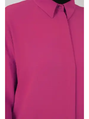 Uzun Gömlek Tunik 5945 - Fuşya