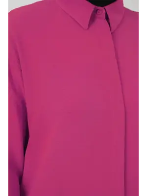 Uzun Gömlek Tunik 5945 - Fuşya
