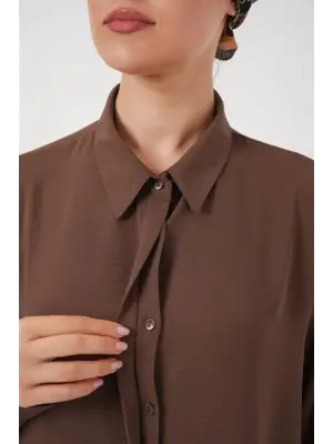 Uzun Gömlek Tunik 5945 - Kahverengi