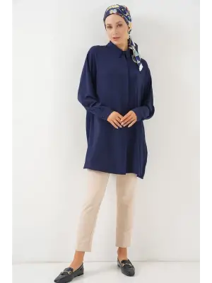 Uzun Gömlek Tunik 5945 - Lacivert