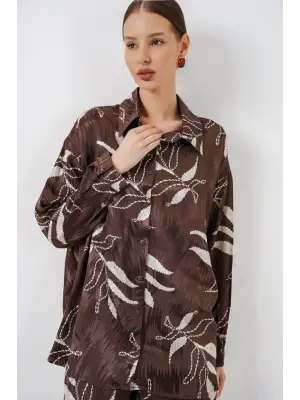 Uzun Jakalı Alt Üst İkili Takım 30089 - Kahverengi