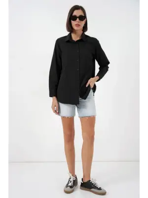 Uzun Kol Basic Gömlek 20279 - Siyah