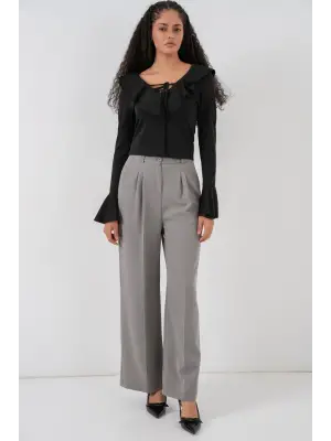 Uzun Kol Crop Bluz 979 - Siyah