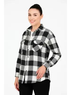 Uzun Kollu Oduncu Gömlek - Siyah