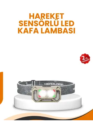 Uzun Menzilli Sensörlü Led Kafa Lambası Kamp Ve Yürüyüş