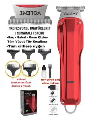 V-0085b Saç Sakal Ense Çizim Lazer Öncesi Kişisel Bakım Unisex Tıraş Makinesi