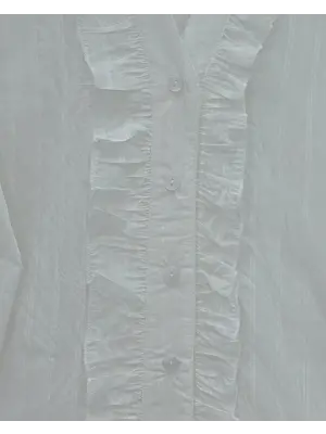 Şık Fırfırlı Yarı Transparan Gömlek