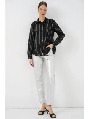 Varak Desenli Gömlek 20253 - A.Siyah