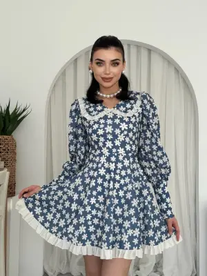 Omarı Bebe Yaka Elbise - Zarif ve Şık Tasarım