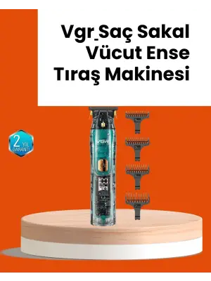 Vgr V-695 Şarjlı Saç Sakal Tıraş Makinesi 2600mah Batarya Ve Kılavuz Taraklı