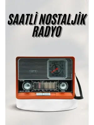Vintage Nostaljik Radyo Aux Usb Sd Kart Girişli Şarjlı Bluetooth Bağlantılı