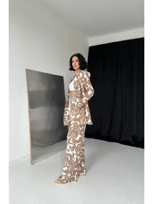 Omarı Yumuşak Dokulu Vizon Takım