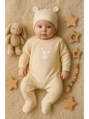 Waffle Tavşanlı Erkek Tulum %100 Pamuk