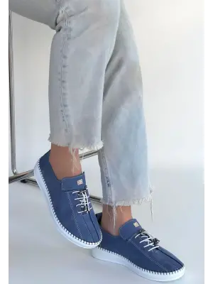 Warte Mavi Süet Bağcıklı Spor Ayakkabı