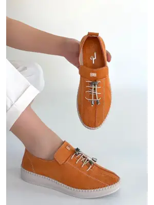 Warte Turuncu Süet Bağcıklı Spor Ayakkabı