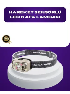 Wave Sensörlü Led Kafa Lambası Şarjlı Ayarlanabilir Işık
