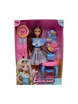 WG66956 -Vardem Kutulu Güzellik Masalı Çantalı Bebek Set 11,5 inç