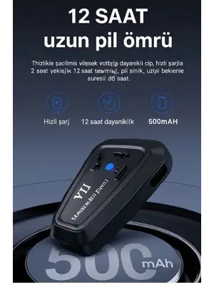 Y11 Bluetooth Kulaklık Mikrofonlu Motosiklet Kulaklığı İntercom Bt 5.3